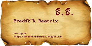Bredák Beatrix névjegykártya